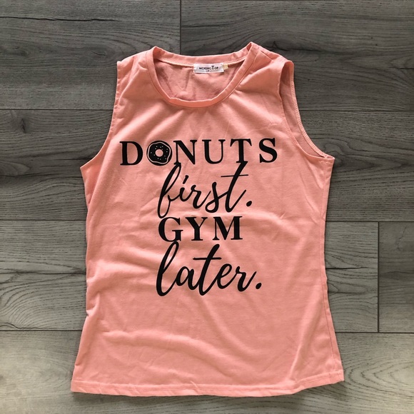 Cute Graphic Tank - Donuts first gym later - Picture 4 of 5